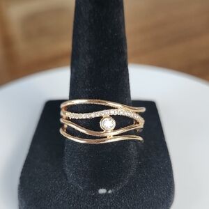 Pretty Bird Jewelry Rose Gold Plated Ring With CZ Stones